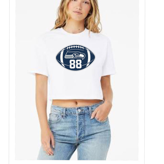 Seahawks Football custom number crop top