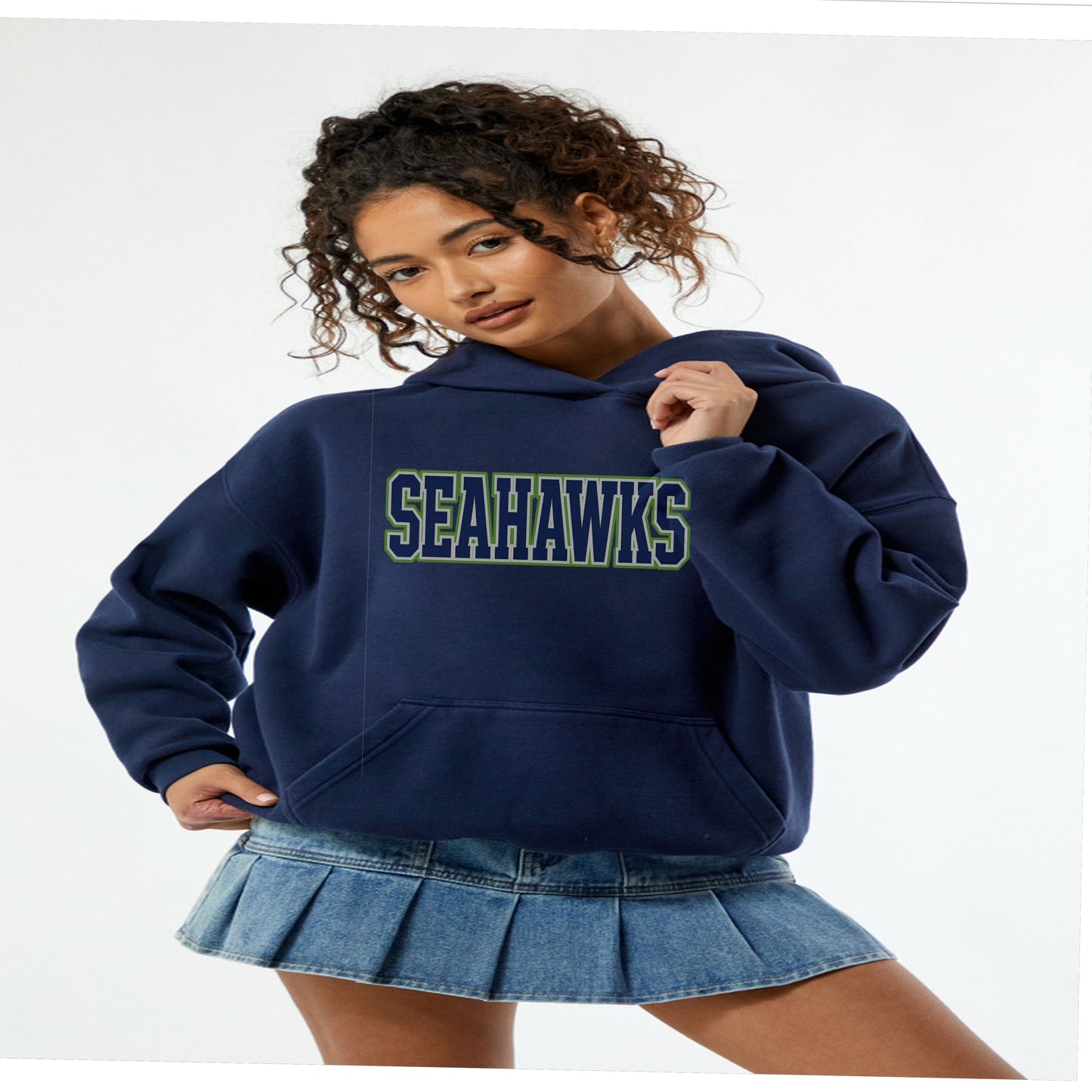 Seahawks MULTI COLOR VARSITY navy hoodie